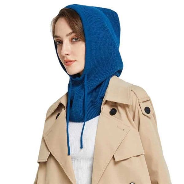 Sparsil unisex knitted scarf hooded winter womens cashmere beanie womens wool neck and face protection Balaclava Skulls mens hooded W240924