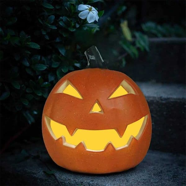 Halloween Pumpkin Lantern Plastic Flash Jack O Lamp Battery Powered Glowing Pumpkin Garden Front Door porch Decoration B240925