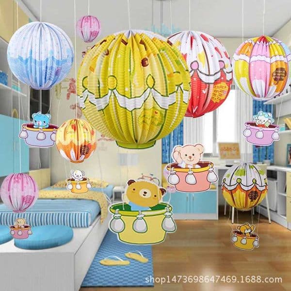 48 * 25cm Childrens Cartoon Lantern Birthday Party Event Birthday Celebration Decoration Ball Baby Shower Supplies Decoration B240925
