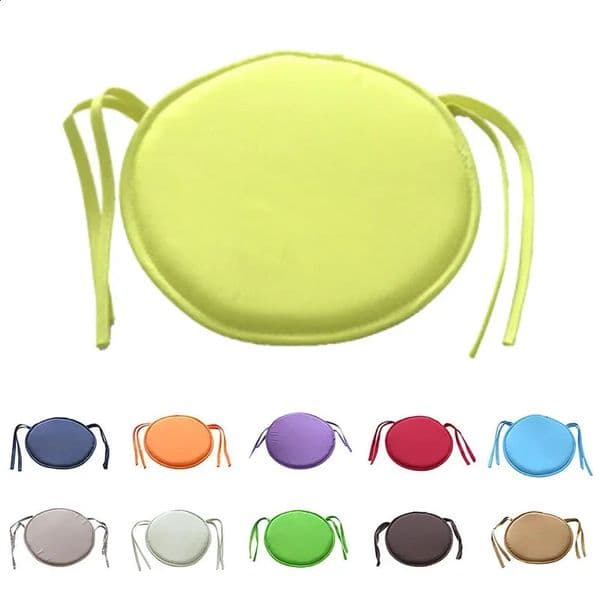 30x30cm Home Thickened Round Sponge Cushion Chair Strap Candy Color Fabric Sofa Rope Strap Soft Comfortable Office Chair Seat 240925