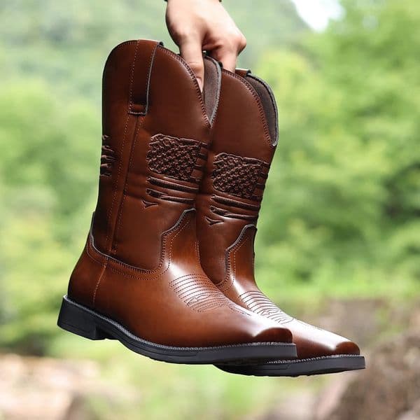 Fashion Shoes Men Western Boots Cowboy Waterproof Outdoor Boots Men Shoes Knee High Riding Boots Vintage Riding Boots 240921