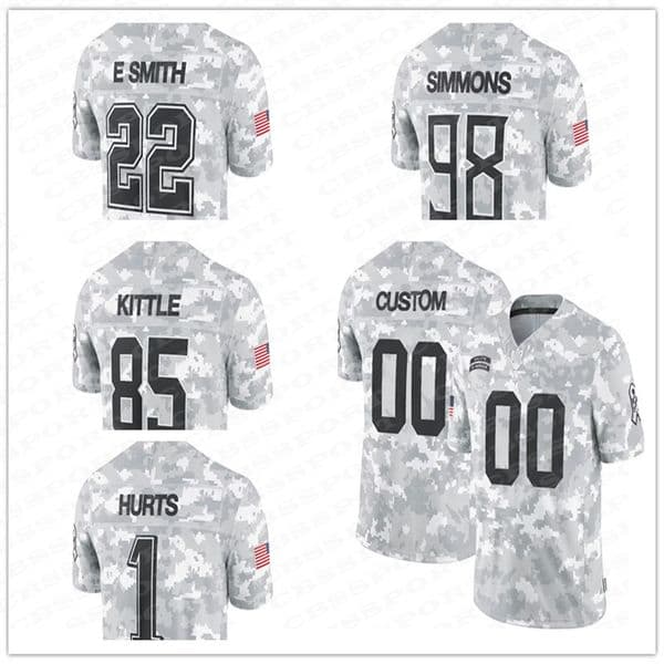 Arctic Camo 2024 Salute to Service Football Jerseys 20 Brian Dawkin 26 Saquon Barkley 1 Jalen Hurts 9 Nick Foles 62 Jason Kelce 6 DeVonta Smith 11 A.J. Brown Hoodie T-Shirt