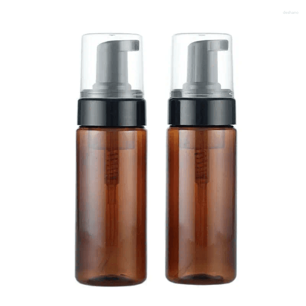 Storage Bottles 20Pcs 5Oz Plastic Foam Bottle Empty 150Ml 150G Clear Brown Foaming Pump Cosmetic Packaging Facial Cleanser Refillable B2