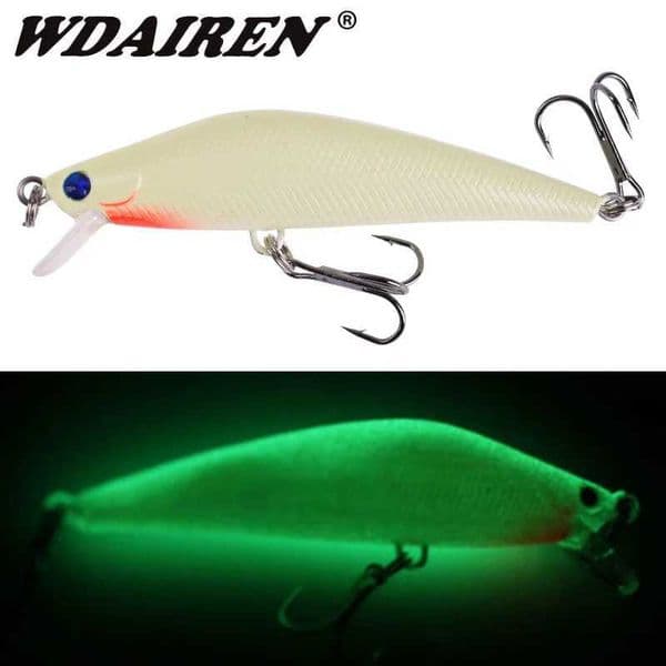 WDAIREN 3D Luminous Minnow Lures 8cm 8g Night Fishing Wobbler Crankbait Tackle Artificial Hard Bait Warped Bass Isca SwimbaitXJ250122