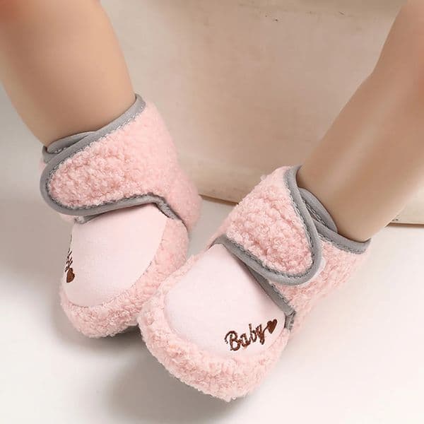 Warm girls boys toddlers baby shoes anti slip socks winter thick warm 240925