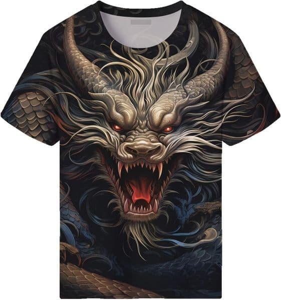 Mens T shirt Men Vintage Trippy Dark Dragon Graphic Short Sleeve Shirt Tee, Small, Yellow graphic tee Casual tops summer clothes Short sleeve comfort free shipping