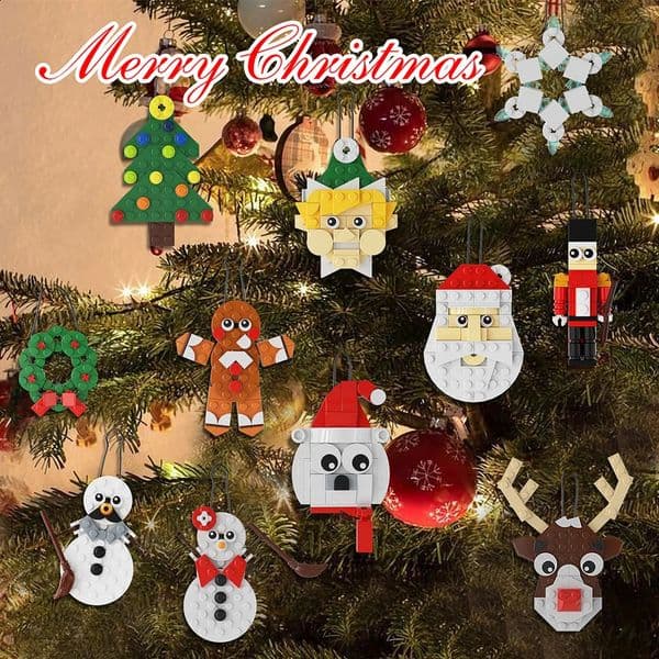 11 in 1 Christmas Tree Building Brock Set Santa Claus Snowman Snow Deer Building Blocks Childrens Christmas Celebration Toys 240925