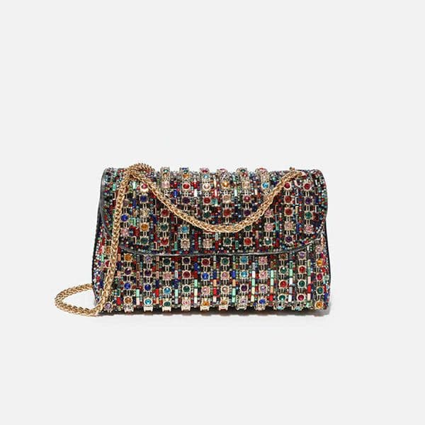 Clutch Bag Banquet Bag For Women New Style Fashionable Diamond Inlaid Small Square Bag Single Shoulder Crossbody Bag Underarm Bag Full Diamond Designer Bag 240920