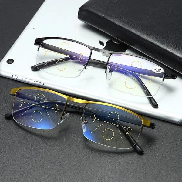 NONOR intelligent multi focus progressive reading glasses with half frame dual purpose anti blue light automatic adjustment glasses 240924
