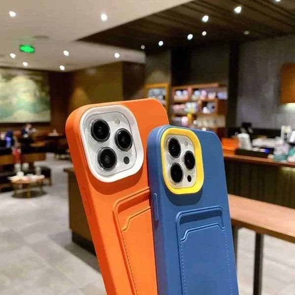 Cellphone Case Luxury soft silicone card pocket phone case suitable for iPhone 16 14 13 12 11 Pro Max X XR XS Max 7 8 6s Plus Se shockproof cover G241008