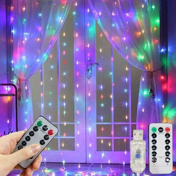 3/6M LED string lights Christmas decoration remote control USB wedding garden curtain lights bedroom lights light bulbs fairy lights Y240927