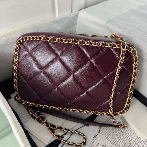 Luxury bag designer bag 12A Top grade mirror quality Designer Spacious Enough for Daily Use Metallic Leather Chain Camera Bag with Strong Shape Women's Crossbody