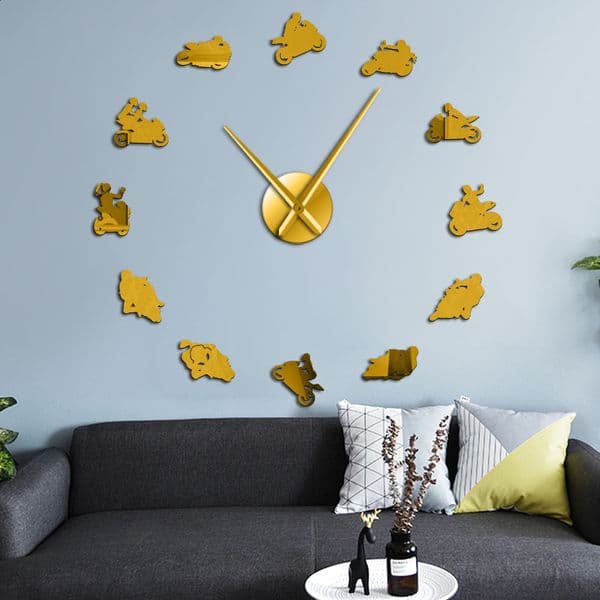 Coffee Mug Wall Art Coffee Shop DIY Giant Wall Clock Cafe House DIY Stickers Decorative Big Hands Frameless Large Clock Watch 210309