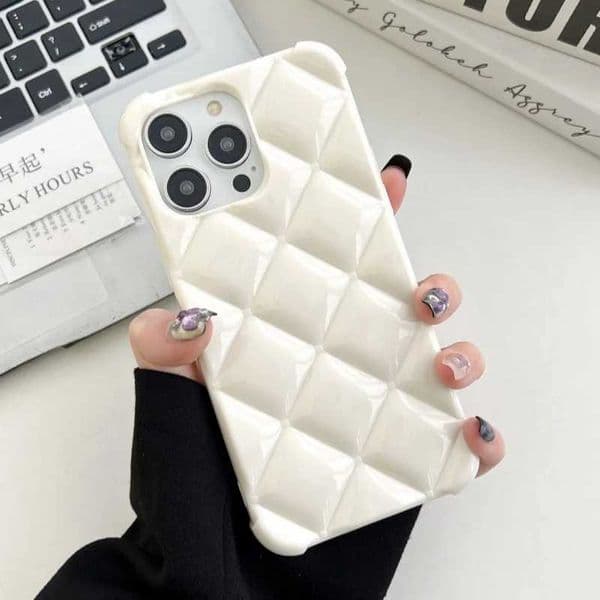 New Arrive Luxury Brand Diamond Lattice Phone Case For iPhone 16 15 14 13 MINI 12 11 Pro MAX Plus 3D Chic Candy Color Shockproof Back Cover M240927