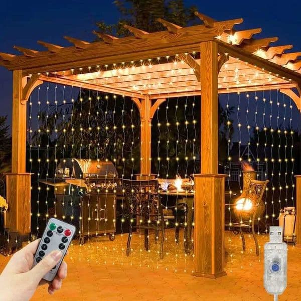 1 LED curtain light with remote control USB suitable for home rooms weddings parties windows walls Halloween and Christmas decorations Y240927