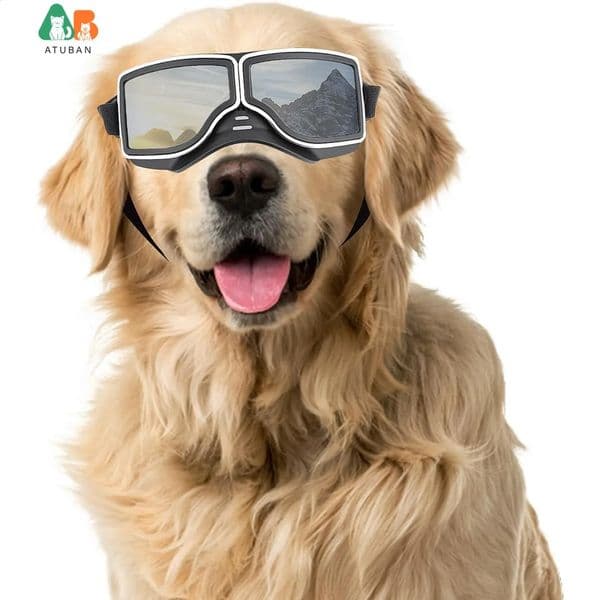 ATUBAN dog sunglasses large dog goggles UV protection motorcycle dog eyes windproof dustproof and snow proof 240923