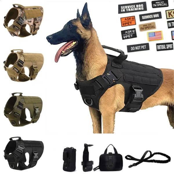 Tactical dog harness military pet German Shepherd K9 pet training vest small medium large dog harness and harness set 240923