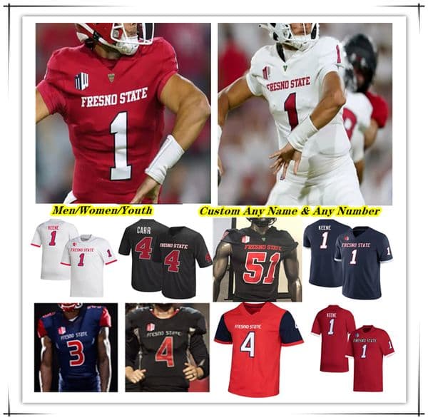 Fresno State College Football Jerseys Mikey Keene Malik Sherrod Elijah Gilliam Mac Dalena Jalen Moss Raylen Sharpe Tuasivi Nomura Cam Lockridge Korey Foreman 4XL
