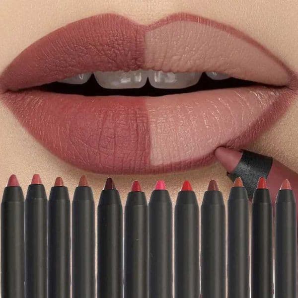 Brushless brown lipstick pencil lipstick matte waterproof lipstick durable non stick cup lipstick pencil beauty cosmetics Y240928