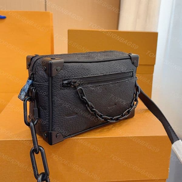 The latest soft trunk mini box bag for women top quality real leather luxury crossbody bags women's shoulder bag