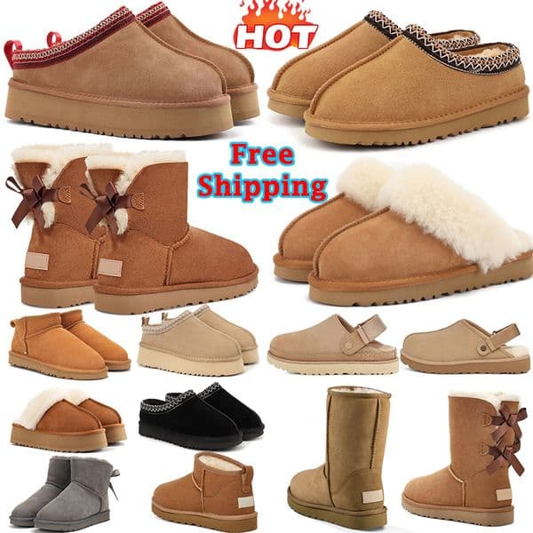 Free Shipping slipers tasman boots designer pink womens winter boot snow shoes classic mini female chestnut pink black warm booties shoes