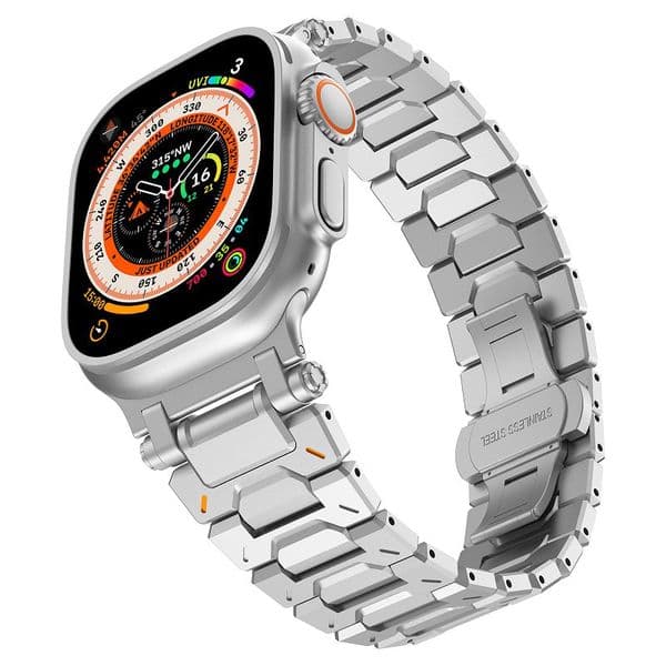 Luxury Stainless Steel Band for Apple Watch Series 10 46mm 49mm 46mm 45mm 44mm 42mm Metal Strap with Folding Clasp for Men Compatible with iWatch Series 10 9 8 7 SE 6 5 4 3