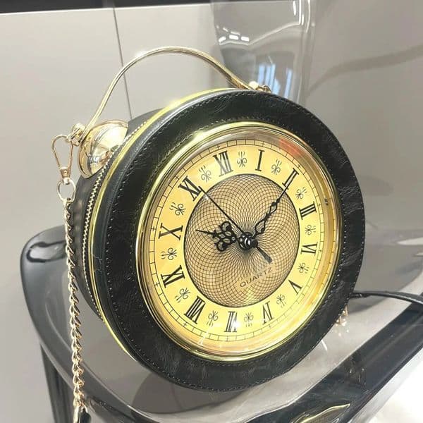 er Purses and Handbags Shoulder Bags clock-shaped funny Womens round Womans bag High quality 240926