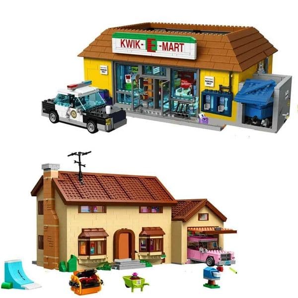 Blocks 2024 New Movie Series Simpson Kwik-E-Mart House Model Street View Architecture 71006 71016 Brick Toys Y241112ZNSY Y260310