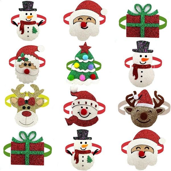 50100 pieces of Christmas mini dogs cats bows Santa Claus pet necklaces beauty accessories supplies 240929