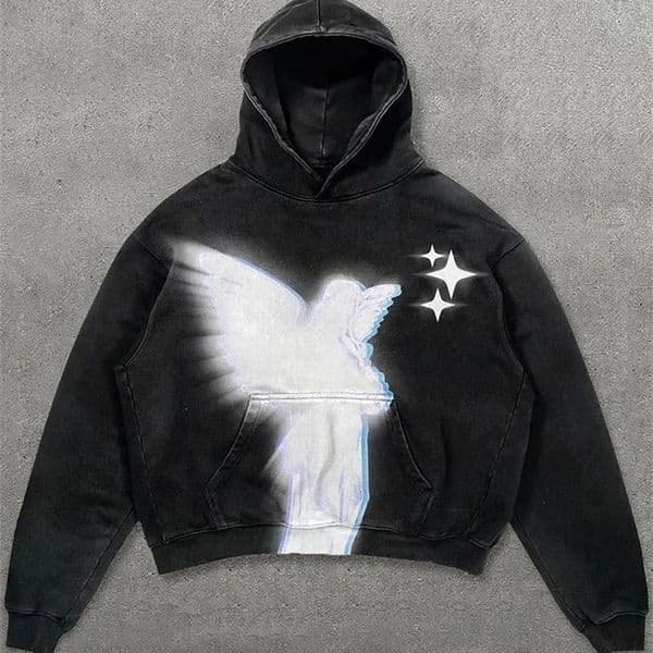 Harajuku Oversized Letter Hoodie Streetwear High Quality Vintage Street Sweatshirt Goth Y2k Men Clothing 240910Z