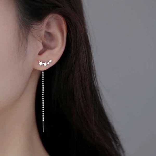 Long Chain Tassel Star Drop Earrings for Women Korean Golden Ear Line Jewelry Pendientes Boucle doreille GiftX240928