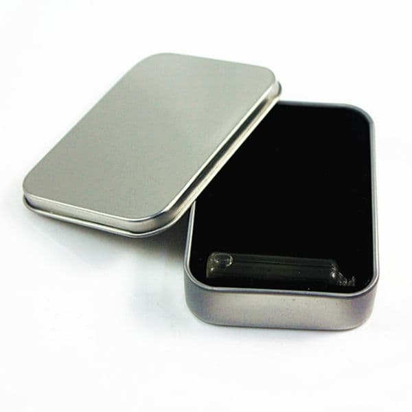 New Silver Metal Tin Packaging Boxes Oil Lighter Gift Set Case Tinplate container 8x6x2cm Wholesale