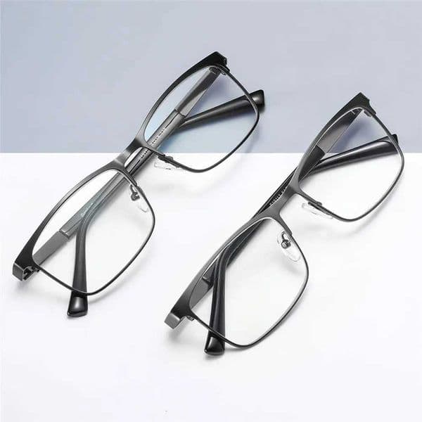 Mens Presbyopic Optical Glasses Anti Blue Light Readers Glasses Stainless Steel Rectangle Eyeglasses +1.0~+4.0 Reading GlassesXJ240907