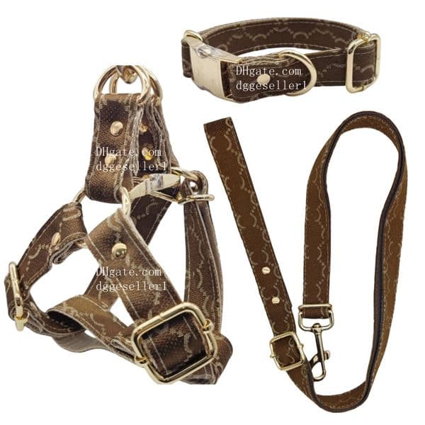 Designer Dogs Collars Leash set Luxurious Step in Dog Harness, Adjustable, and Secure with Metal Buckles, Easy Walk Dog Harness for Puppy, Small, Medium and Large Dogs B214