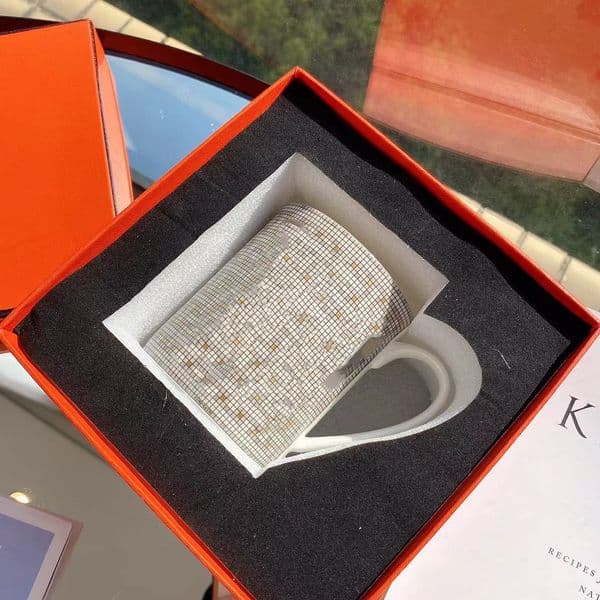 2026 Nordic Retro Milk Tea Drinks Coffee Cup Gilt Edging Porcelain Large Capacity Mug With Gift Box S2566 Free Shipping