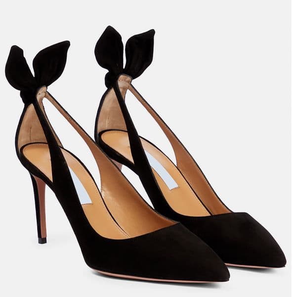 High quality butterfly bow high heels designer pointed rabbit ear crystal rose red ankle strap slim fit sandals EU35-42