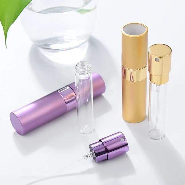 wholesale 8ml Aluminum Rotate Atomiser Perfume Spray Travel Tool Refill Bottle Sub-bottle Liner Glass
