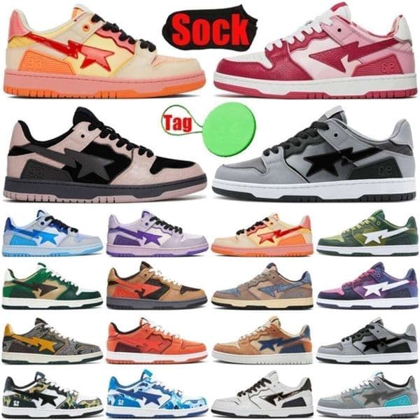 Designer Casual Shoes for Mens Womens Sta Low Platform Sneakers Stases Black Camo Bule Grey Red Suede Shark Trainers Camouflage Skateboarding Jogging Runners