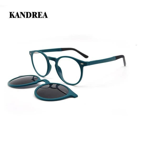KANDREA TR90 Anti Blue Light Glasses Frames Polarized Sunglasses With Magnetic Clip Men Women Fashion Computer Eyeglasses S2034 240109