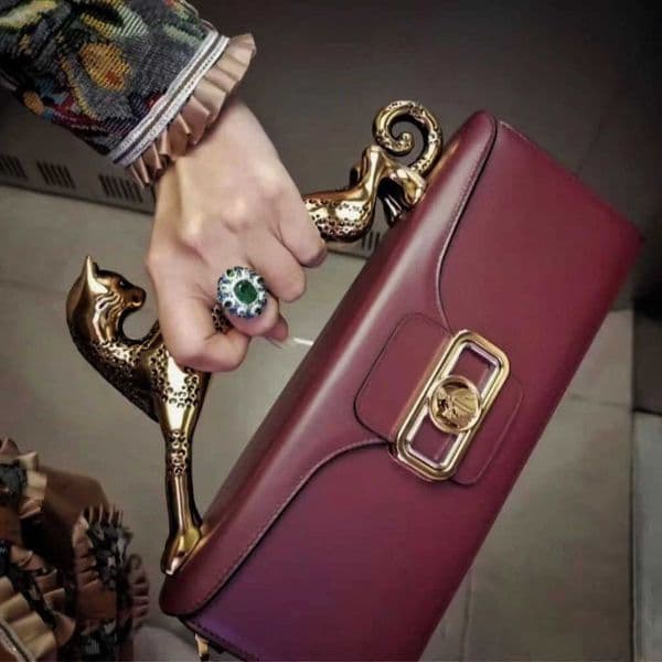 lavin Women's Bag Leopard Handle Leather One Shoulder Diagonal Straddle Bag Celebrity Personalized Handheld Cat Bag Small Square Bag 230815