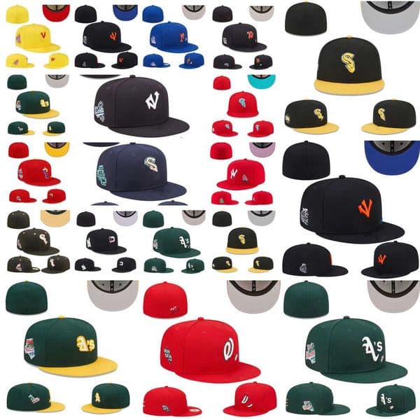 Fitted hats sizes Fit hat Baseball football Snapbacks ball Designer Flat hat Adjustable Embroidery Cotton Caps All Team Logo Outdoor Sports Closed Mesh cap size 7-8