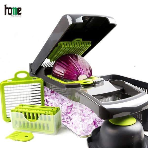 Vegetable Cutter Onion Chopper Salad Manual Grater for Vegetables Slicer Egg Slicer with Container Mandolin Kitchen Accessories 240110