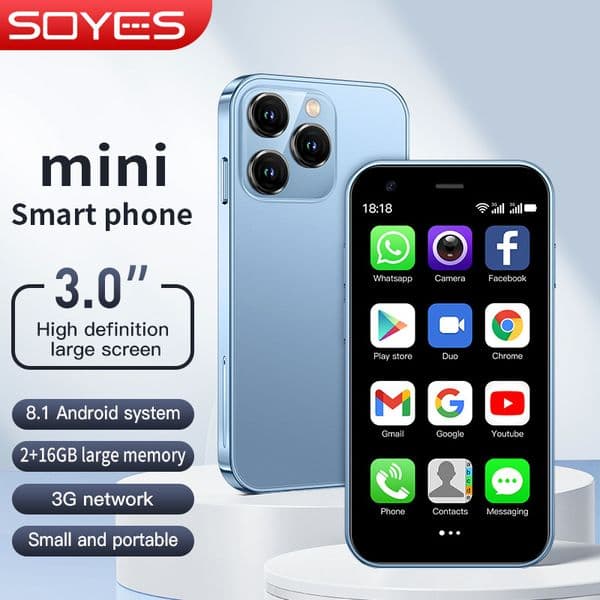 Soyes XS15 Mi SmartPhone Small mobile phone mini mobile phones Android 3.0 inch Dual SIM Standby 3G Wireless Phone Wifi GPS Play Store 2GB 16GB Mini Cell Phone Purchase