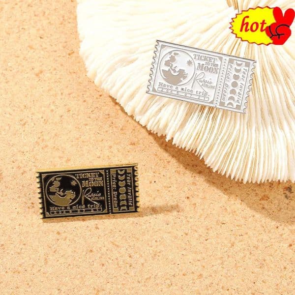 movie ticket Badges Decorative Lapel Pins Backpack Enamel Pins Brooches for Clothing Jewelry Accessories Gifts