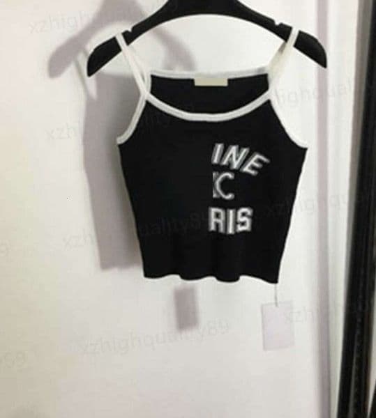Cropped T Shirts Women Knits Tank Top Designer Embroidery Vest Sleeveless Breathable Knitted Pullover Womens Sport Tops548687