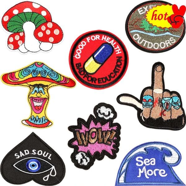 Patch Thermocollant Rock Embroidered Iron on for Clothes Thermoadhesive Designer Parches Diy Mochila Stitch Sew Letter Outdoor