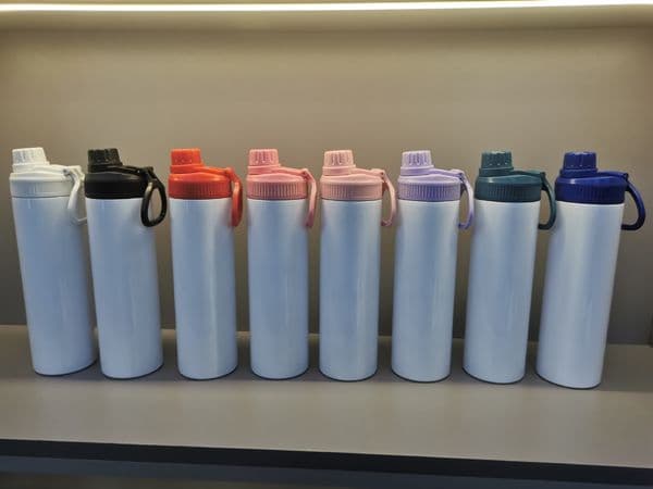 20oz Straight Sublimation skinny tumbler with sports lids Blank white Stainless Steel portable sports water bottle outdoor drinking cups flask Y260515