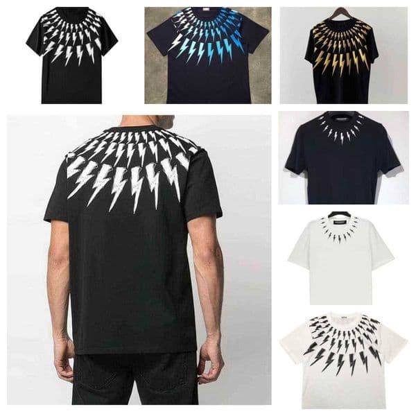 Mens T-Shirts European Street Style Neil Barrett T Shirt New Lightning Series Short sved Tshirt 100 Cotton T Shirts Top for Women Tees 2025 Fashion L260508