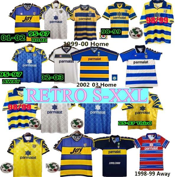 95 97 2000 Parma Retro Soccer Jersey Home 98 99 00 FUSER BAGGIO CRESPO ORTEGA CANNAVARO Football Shirt BUFFON THURAM Futbol Camisa