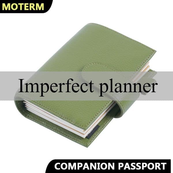 Limited Imperfect Moterm Companion Travel Journal Passport Size Notebook Genuine Cowhide Organizer with Double Snap Closure 240115